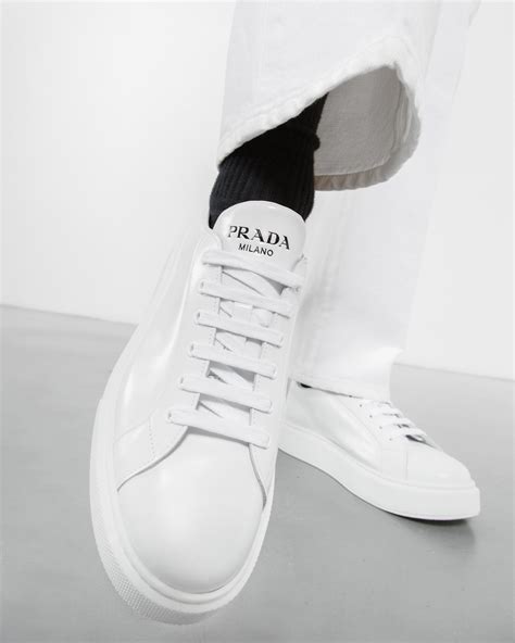 sneakers bianche prada uomo|prada lace up sneakers.